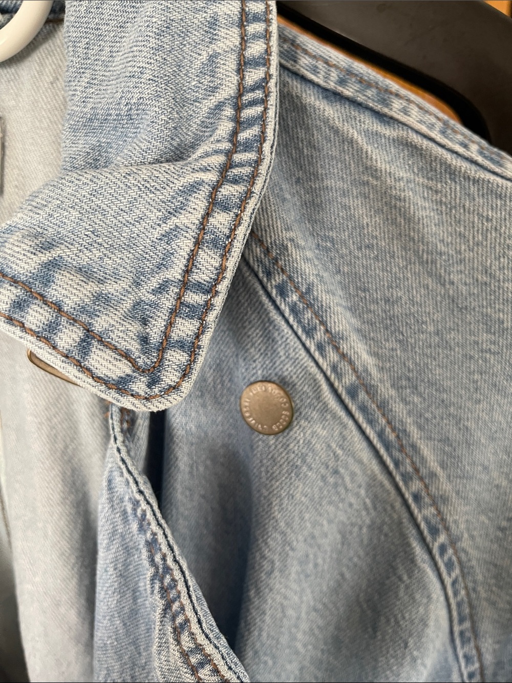 Universal Thread Denim Trench Coat Small Long Jacket Western - Picture 6 of 11